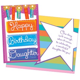 Chuck's Card-O-Rama - Birthday Card For Daughter - MADE in USA - Large Card Opens to 10" x 7.75" - 95204 - WHY PAY MORE?