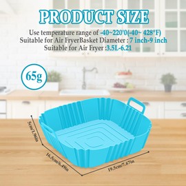 3PCS Airfryer Zubehör,Silikonform Zubehör für Heißluftfritteuse,Heißluftfritteuse Zubehör,Airfryer Silikonform Silikoneinsatz Air Fryer Accessories Verwendet für die Innenfolie von Air Fritteusen-