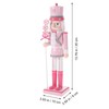 LIOOBO Pink Christmas Nutcracker: Pink Nutcracker Figures, 14-Inch Wooden Nutcracker,