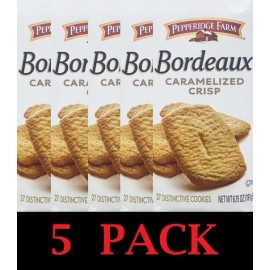 Pepperidge Farm 5x Pepperidge Farm Bordeaux CARAMELIZED CRISP Cookies 6.75 oz Bag - 5 PACK