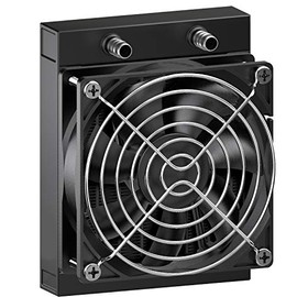 Clyxgs Radiador de refrigeración por agua, 12 tubos de aluminio intercambiador de calor con ventilador para PC, CPU, computadora, sistema de refrigeración por agua, DC12 V, 120 mm, color negro