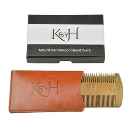 KBYH Natural Sandalwood Beard Comb With Presentation Case