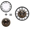 Gothic Style 25cm Round Iron Clock with Ornate Roman Numeral