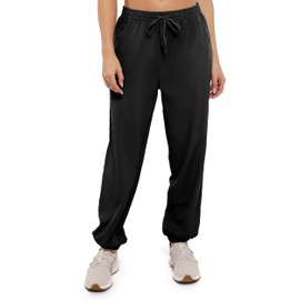 Cosmolle Basics Hiking Pants Women Quick Dry Lightweight Elastic Waist Joggers Pants with Zipper Pockets for All Seasons (Black, Small)