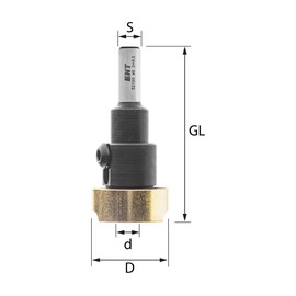 ENT 52100 Countersink Adaptor with Depth Stop, Inner Diameter (d) 8 mm, D 32 mm, GL 71.5 mm
