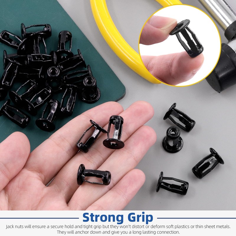 Glarks Jack Nuts Kit Metric M4 Black Petal Nuts Expansion
