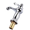 Ceramic Antique Brass Faucet Single Handle Blue White Porcelain Long