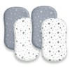 4 Pack Soft Star and Moon Neutral Unisex Fitted Baby