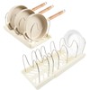 Pot and Pan Organizer Under Cabinet, Expandable Pan Organizer, White