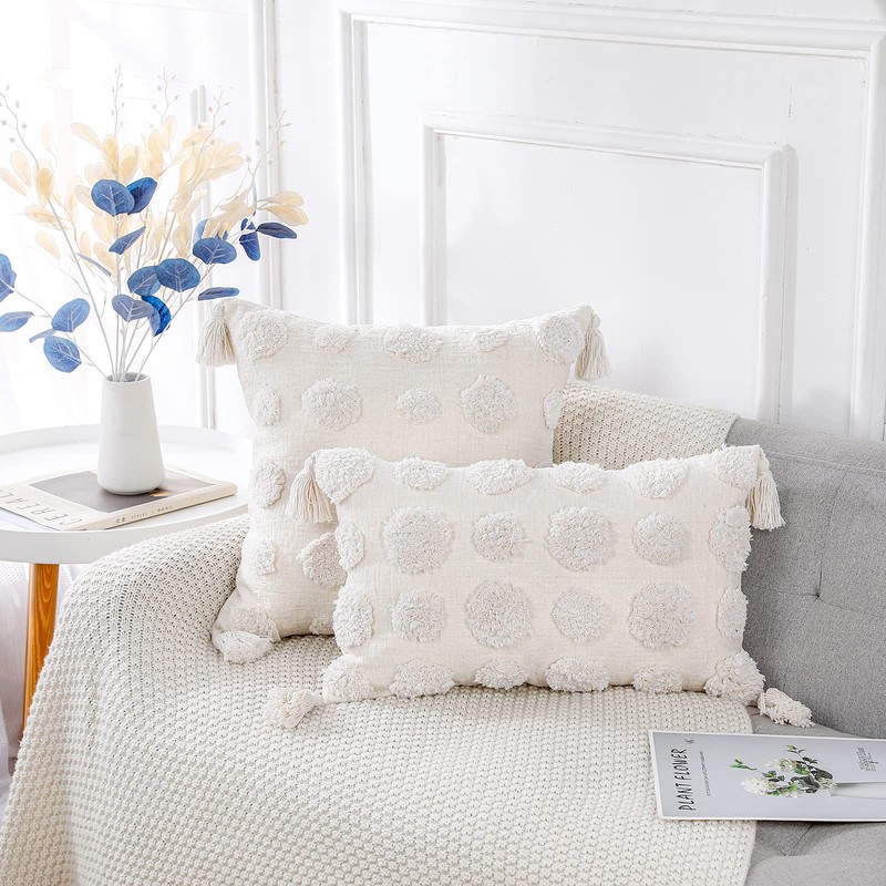 PANOD Super Soft Farmhouse Decorative Plush Throw Pillow Covers 24