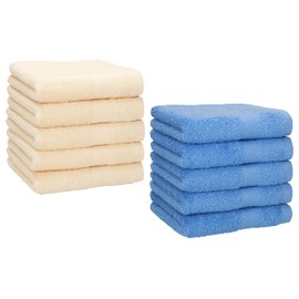Betz Premium Flannels 100% Cotton 30 x 30 cm Beige and Light Blue Pack of 10