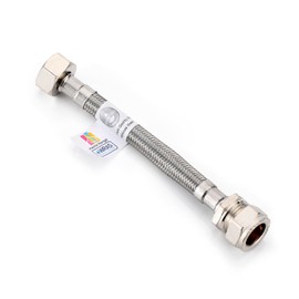 Home Range 150mm WRAS Approved15mm Compression x 1/2" |7 Lengths| Flexi Pipe Connector, BSP Fitting, 304 Stainless Steel, Rust & Lead-Free Flexible Hose for Kitchen & Bathroom