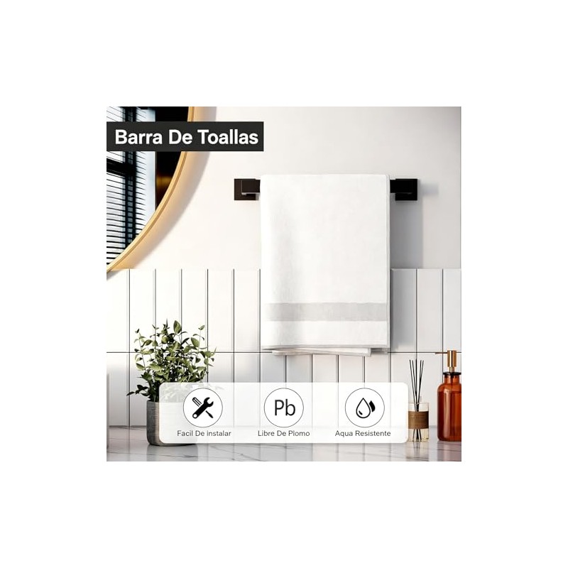 5 Pcs Acero Inoxidable Accesorios para Baño, Juego de Accesorios