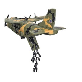 Toy Essentials Large Military 21-Inch Cargo Plane C130 Bomber Combat Air Force with Working Doors 20 Bombs and 12 Military Army Vehicles
