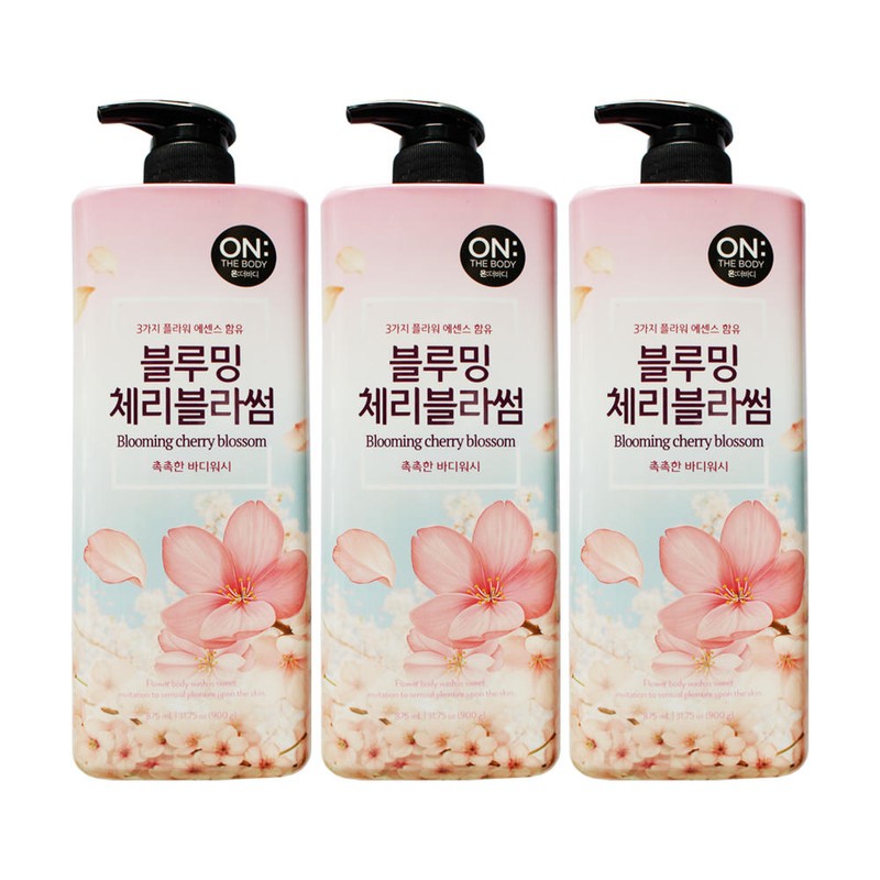 LG 엘지 온더바디 바디워시 블루밍 체리블라썸 900g 3개 LG On