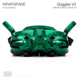WRAPGRADE Skin Stickers for DJI Goggles 3 (EMERALD SKULL)