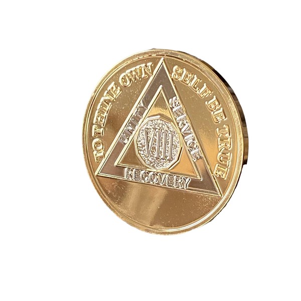 8 Year AA Medallion 22K Bi-Plate Gold Plated Premium Serenity