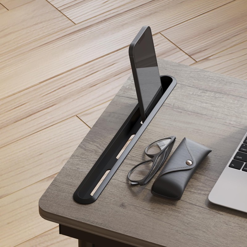 JXINONT Overbed Table, Sofa Side Bedside C Table with Wheels,