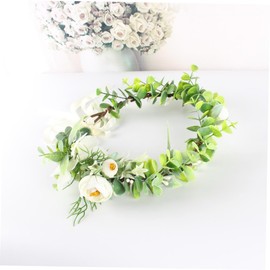 Ipetboom 2pcs Charming Chrysanthemum Floral Headband for Women Bohemian Leaf Wreath Hair Accessory for Weddings Festivals and Special Occasions Elegant Handmade Design Flower and Leaf Decor