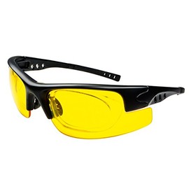 GSF Gelbglas Bildschirm-Schutzbrille mit Clip-On Rahmen für Brillenträger - Computerbrille Bildschirmbrille - filtert 95% Blaulichtanteil