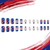 24 Pcs 4th of July Press On Nails Short Square,YEFIUO