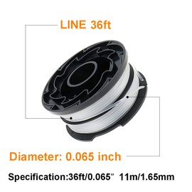 ERHUO Pack of 3 grass trimmer spools, 1.65 mm/11 m replacement spools for grass trimmer Black and Decker DF-065 GH710 GH700 GH750 RC-065, DF-065-BKP car feed
