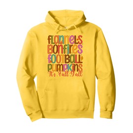 Flannels Bonfires Football Pumpkins Fall Y’all Thanksgiving Pullover Hoodie