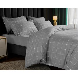 Lazzaro Double Duvet Set - Brushed Microfiber Double Duvet Cover (200 x 200 cm) 3 PCs - Breathable Hypoallergenic Duvet Cover Double - Double Duvet Cover Set With Zipper Closure