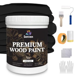 SENVEN Matte Furniture Paint Kit with Tools Chalk Paint Black Wood Paint Refinishing for Kitchen Cabinet Doors Tables Closet Dresser Eco-Friendly & Non-Toxic Wood Paint Water-Based Chalk Paint 60sq.f