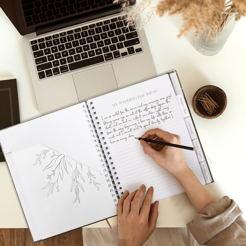 Beautiful Minimalistic Wedding Planner Book and Organizer - Enhance Excitement