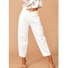 Astylish Women White Jeans High Waist Casual Loose Boyfriend Mom