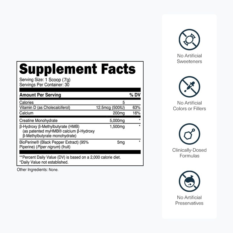 Transparent Labs Creatine HMB - Creatine Monohydrate Powder with HMB