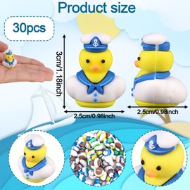 30pcs Cruise Rubber Ducks, PVC Small Captain Sailboat Duck Mini Sailing Rubber Tiny Duckies Cruise Ship Toys for Bath Toys Party Favors (Brown, Yellow, Blue, Green, Pink)