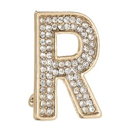 PATIKIL Initial Letter Brooch Pin, Letter R Rhinestone Brooches and Pins for Women Men for Jewelry Gifts Crafts Clothing, Gold