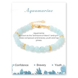 JJDreams Blue Natural Stone Bracelet Boho Gemstone Bead Bracelets Bead Bracelet for Women and Men