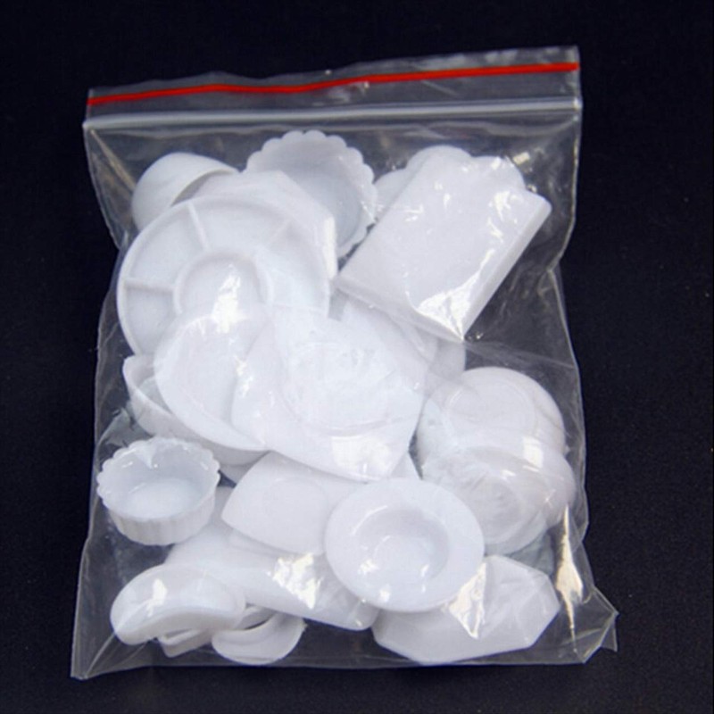tomtask Dollhouse Miniature Plastic Plates Plates Plates Set of 33