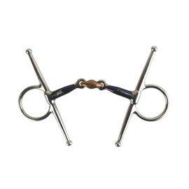 AK Full Cheek Rider Jaws with Diamond Cooper with Welding Iron Mouthpiece Horse Bits AKRS-2614 (4.50 Inches, Blue/Silver)