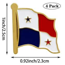 HSQCEZ - Paquete de 4 pines de solapa con bandera de Panamá, banderas panameñas, sombreros, mochilas, decoración de trajes y hombres, mujeres, saludando, patriótico, esmaltado, metal, recuerdo, Zinc, Sin gemas.