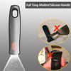 Small Spatula for Cast Iron Skillets, Full Tang silicone Handle,