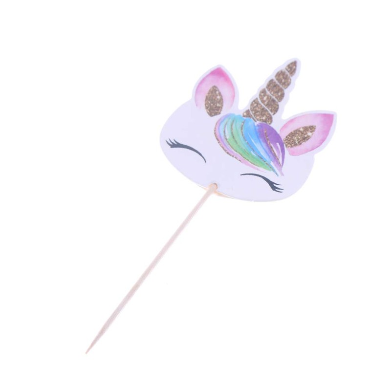 CCINEE 48 piezas de decoración de unicornio arcoíris para cupcakes,