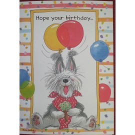 Current SUZY'S ZOO WAGS - WHISKERS KIRBY DOG HAPPY BIRTHDAY GREETING CARD W/ENVELOPE