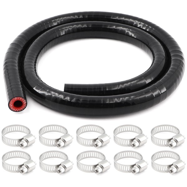 3-Ply ID 1/2" Silicone Coolant Hose,High-Performance Radiator Universal Straight Connector