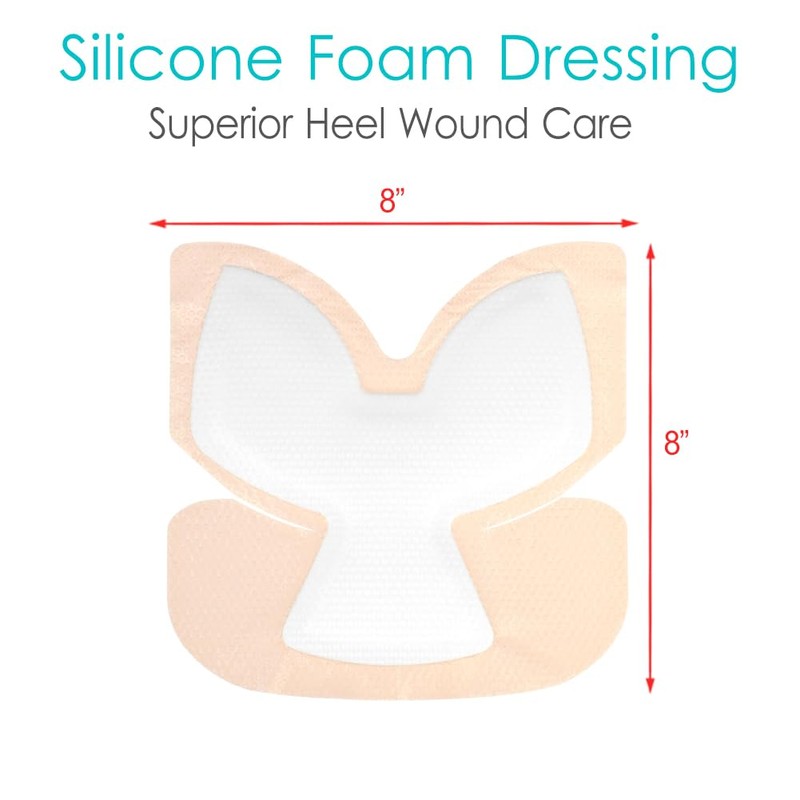 Silicone Heel Bordered Foam Dressing Waterproof Absorbent Wounds Bandages Pressure