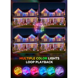 2025 New Upgraded Colorful Twinkling Icicle Lights for Outside - 33 ft 420LED Christmas Lights Outdoor - Waterproof Icicle for House Roof Garden Deck Balcony Porch Pathway Party Holiday Indoor