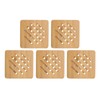 5 Pcs Bamboo Hot Pad Table Mat Bamboo Trivet Pot