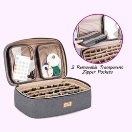 CURMIO Essential Oils Organiser, Oil Bag, Essential Oil Bag for Essential Oils, Holds 40 Bottles (5-30 ml) and Accessories (No Accessories Included), Black