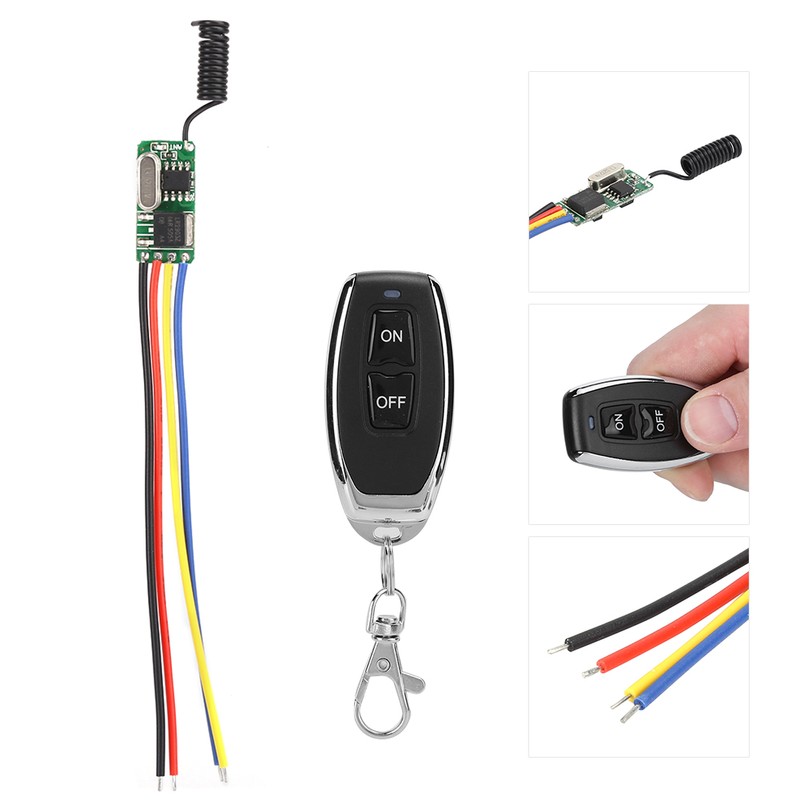 Wide Voltage 3.7‑12V Micro Wireless Remote Control Switch Module LED
