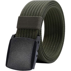 LionVII Men's Nylon Tactical Military Belt with Plastic Buckle 130 cm - Army Green