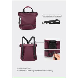 Multipurpose Women Tote Backpack, Waterproof Large Capacity bag, Crossbody Shoulder Work College Travel Leisure Anti-Theft Travel Lightweight Purse