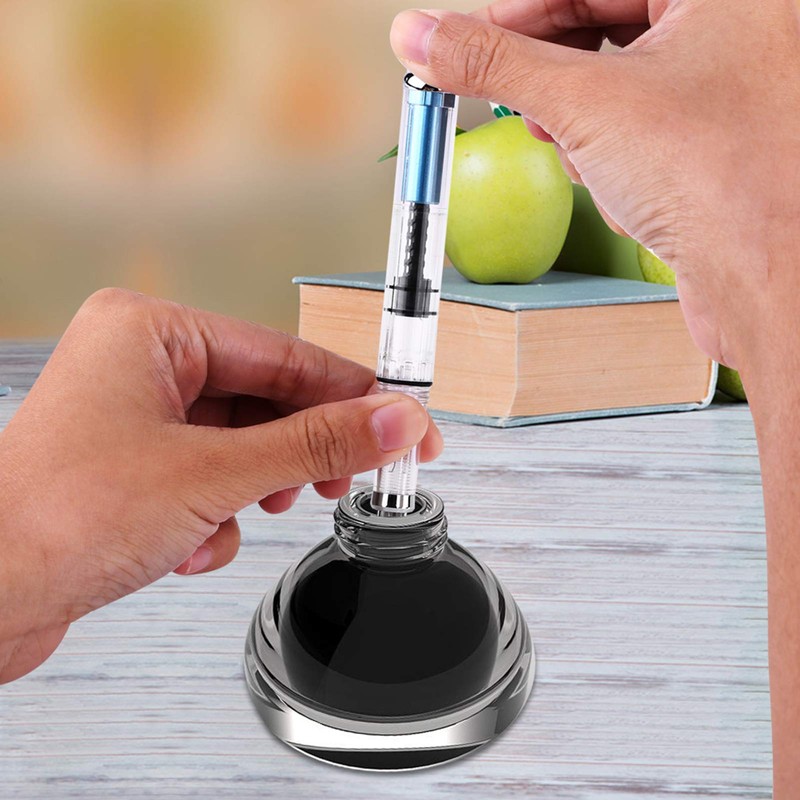 Piston Fill Fountain Pen Gold Fine Nib Transparent Fountain Pen